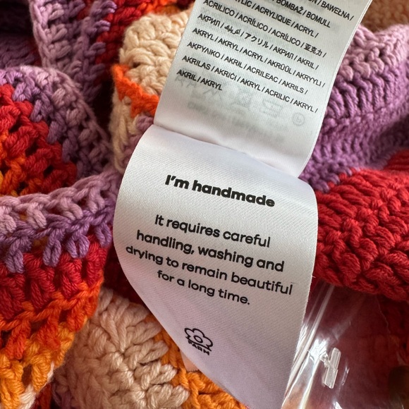 Anthropologie Farm Rio Striped Multi Color Crochet Mini Dress Size Large NWT - Picture 10 of 12